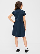Image number 2 showing, School Uniform Fit and Flare Pique Polo Dress for Girls