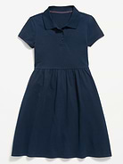 Image number 3 showing, School Uniform Fit and Flare Pique Polo Dress for Girls