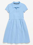 Image number 3 showing, School Uniform Fit and Flare Pique Polo Dress for Girls