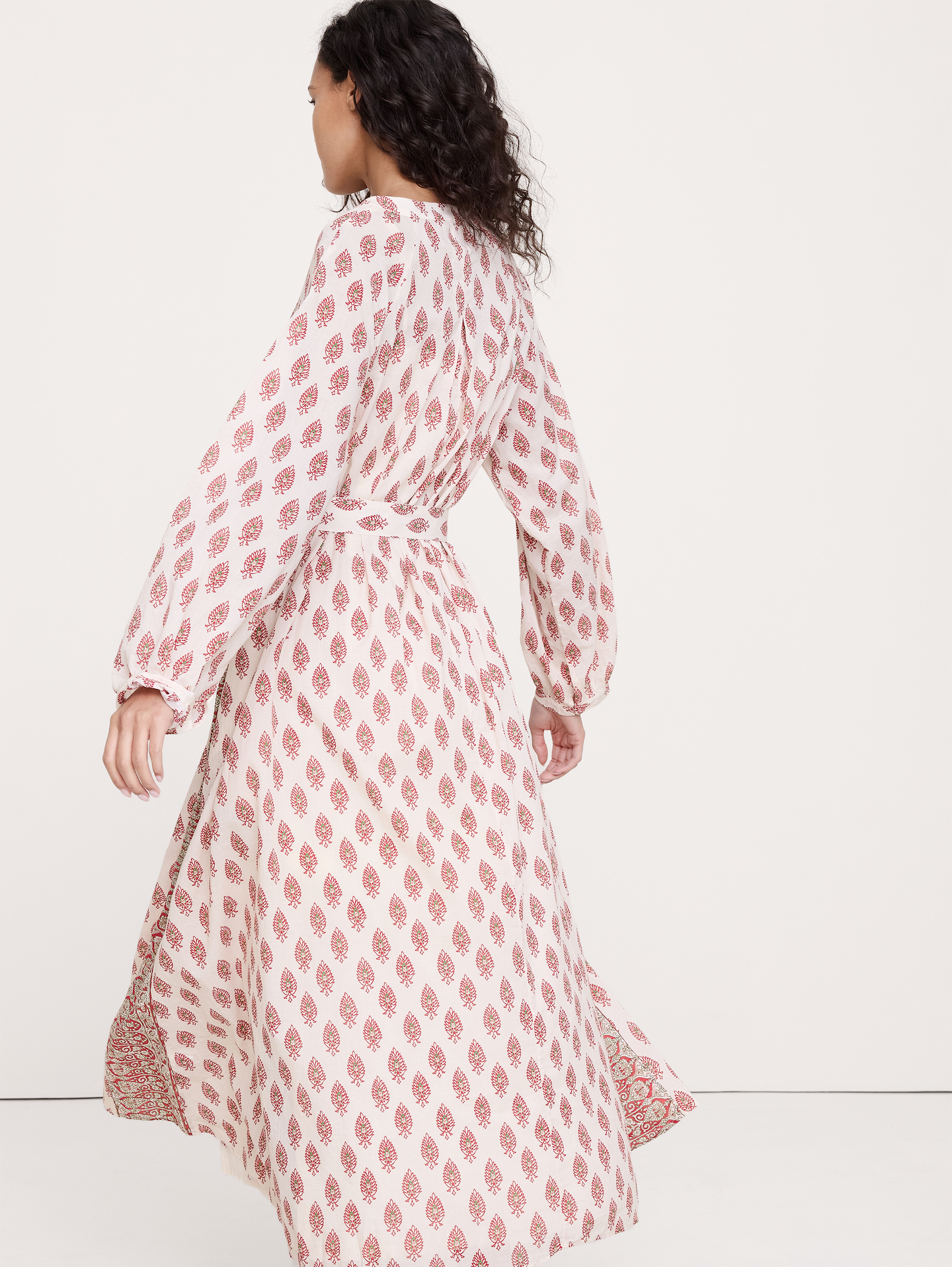 Image number 5 showing, Lightweight Cotton Kaftan Maxi Dress