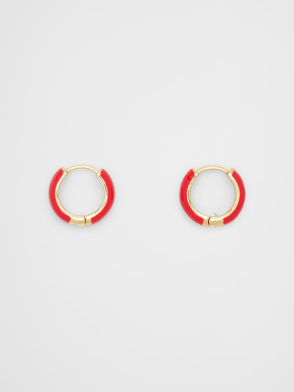 Enamel Huggie Earrings
