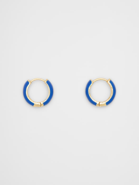 Enamel Huggie Earrings