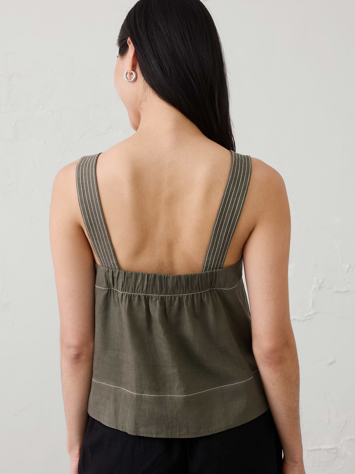 Image number 5 showing, Linen-Blend Trapunto Tank