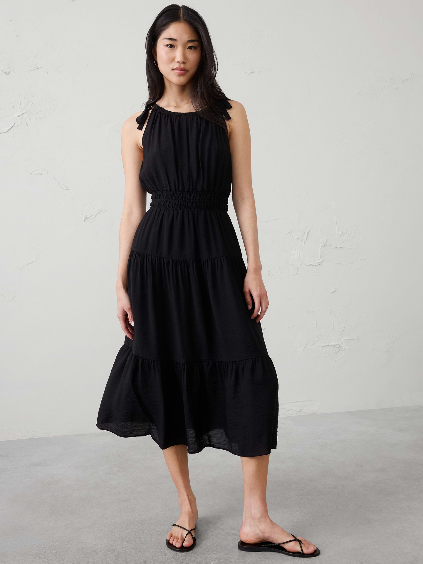 Image number 1 showing, Tied-Shoulder Maxi Dress