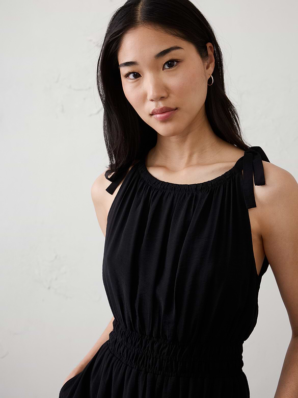 Tied-Shoulder Maxi Dress