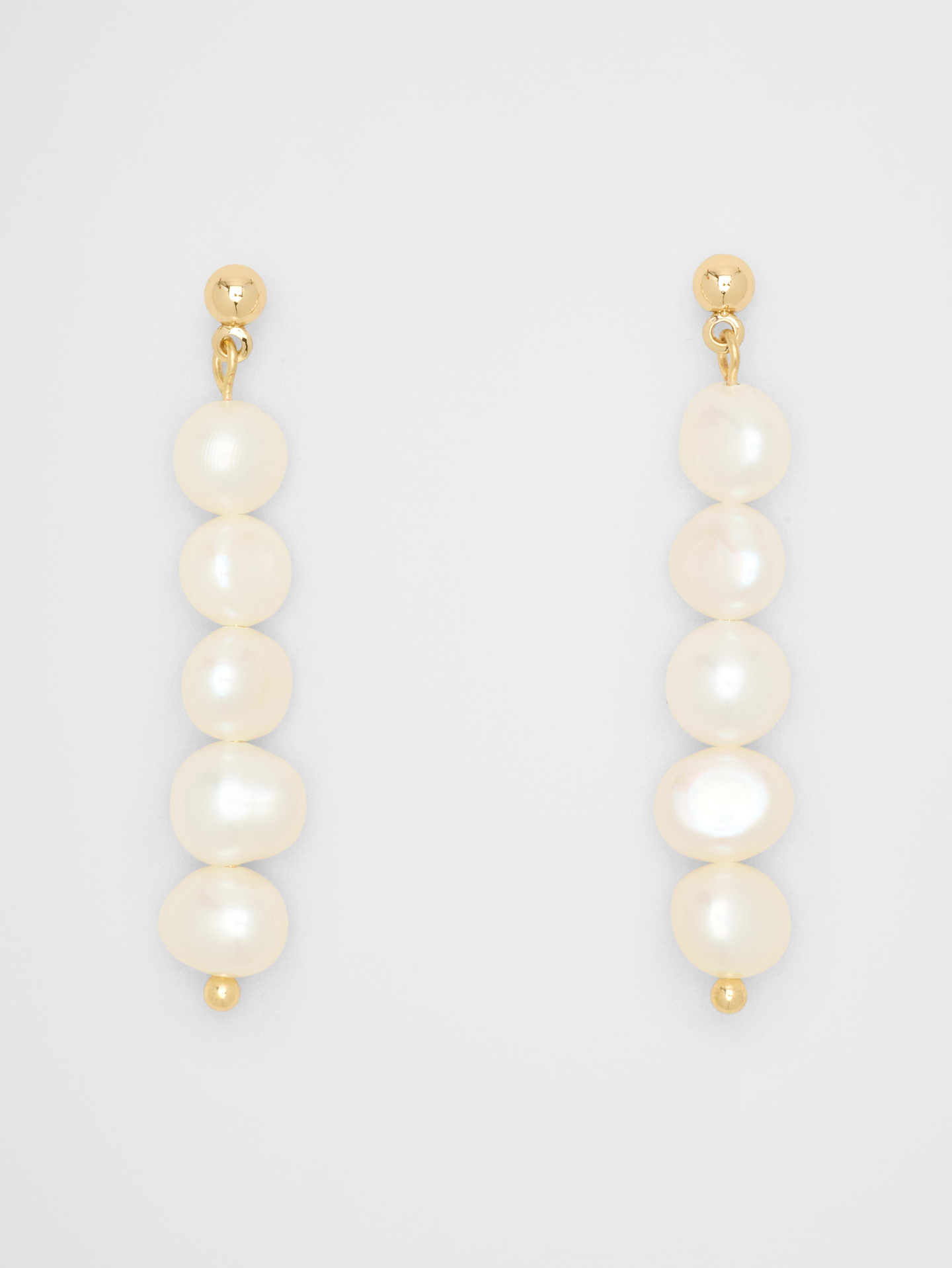 Image number 1 showing, Stacked Pearl Drop Earrings