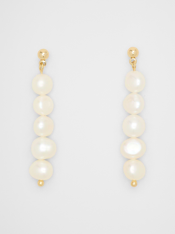 Stacked Pearl Drop Earrings