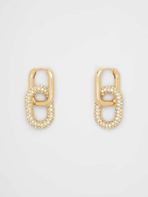Pave Double Link Earrings