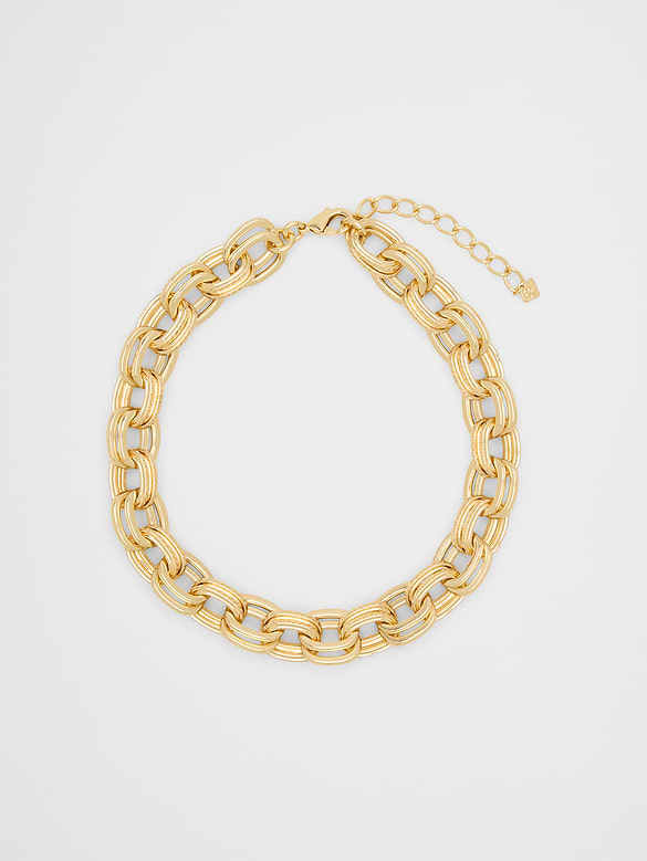 Textured Statement Chain Link Necklace