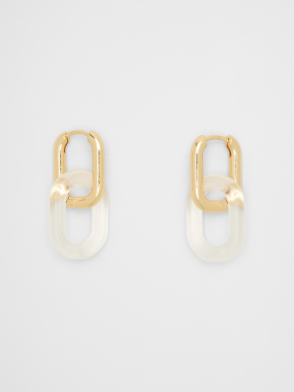 Clear Resin Link Earrings