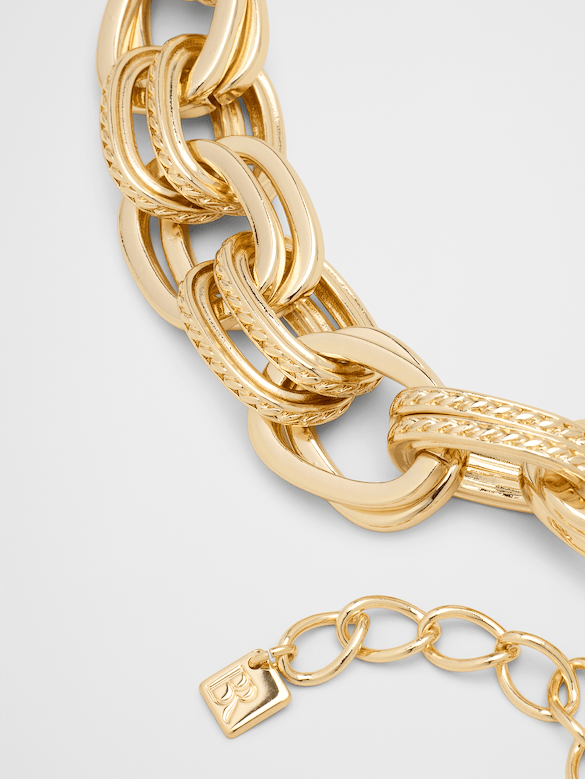 Textured Statement Chain Link Necklace
