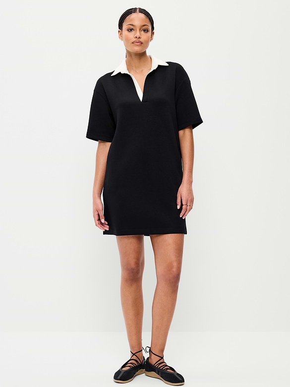 Robe polo à manches courtes en molleton raffiné
