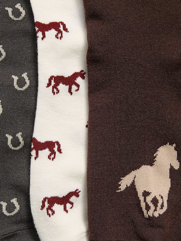 Novelty Quarter Crew Socks 3-Pack for Women