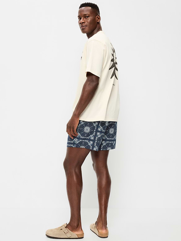 Linen-Blend Jogger Shorts -- 5-inch inseam