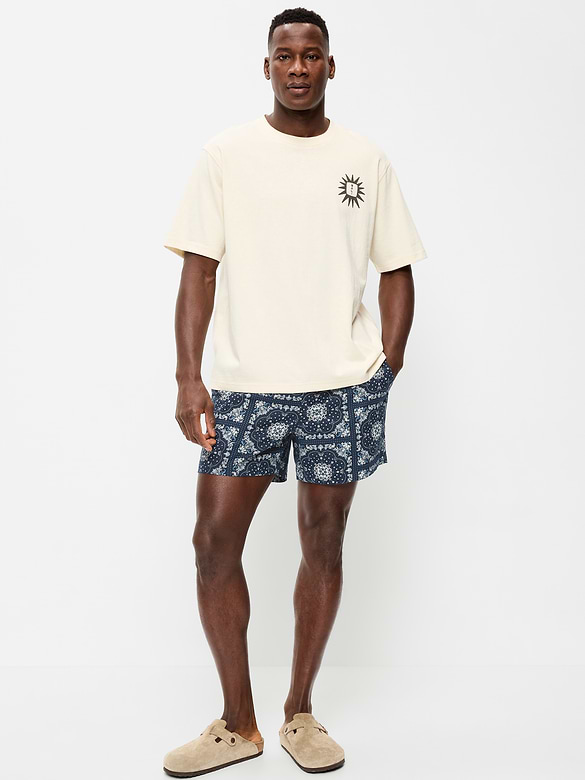 Linen-Blend Jogger Shorts -- 5-inch inseam