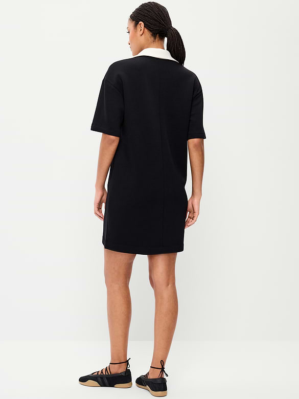 Robe polo à manches courtes en molleton raffiné