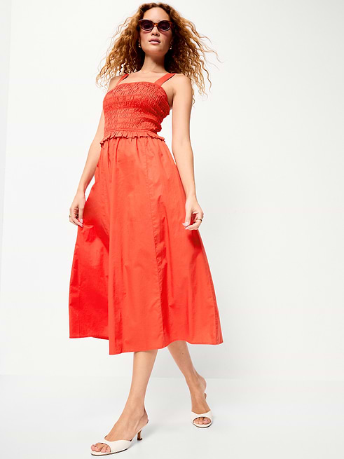 fit and flare midi cocktail dress Jovani Crafted from shining mikado fabric Women's LC Lauren Conrad Fit