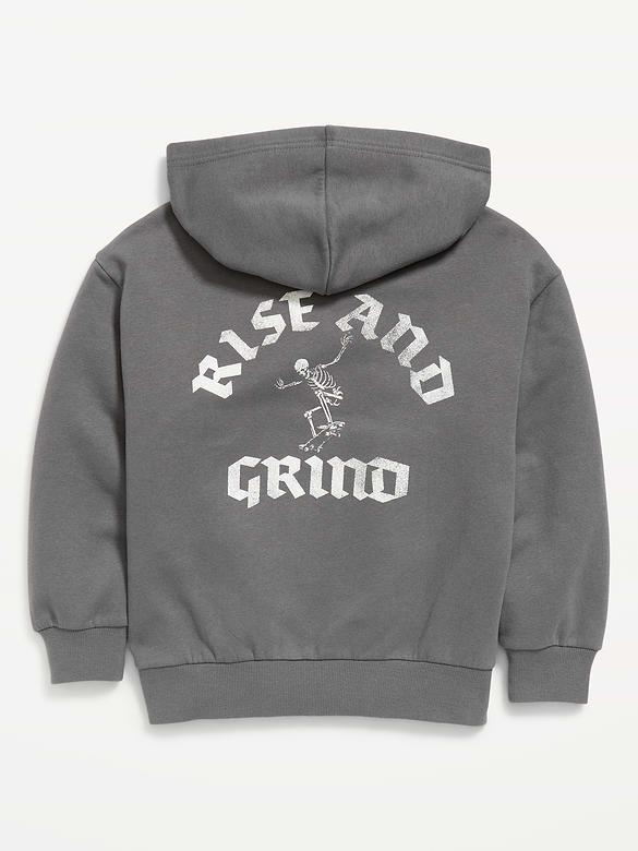 Oversized Graphic Zip Hoodie for Boys