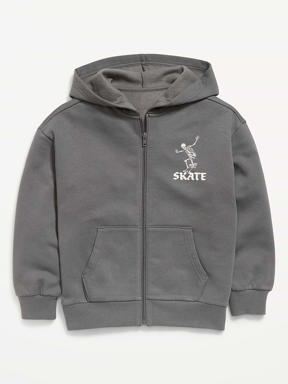 Oversized Graphic Zip Hoodie for Boys