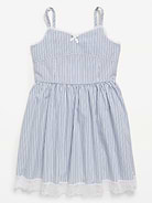 Image number 3 showing, Sleeveless Fit and Flare Striped Lace-Trim Dress for Girls