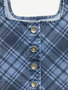 Image number 4 showing, Button-Front Plaid Denim Tank Top for Girls