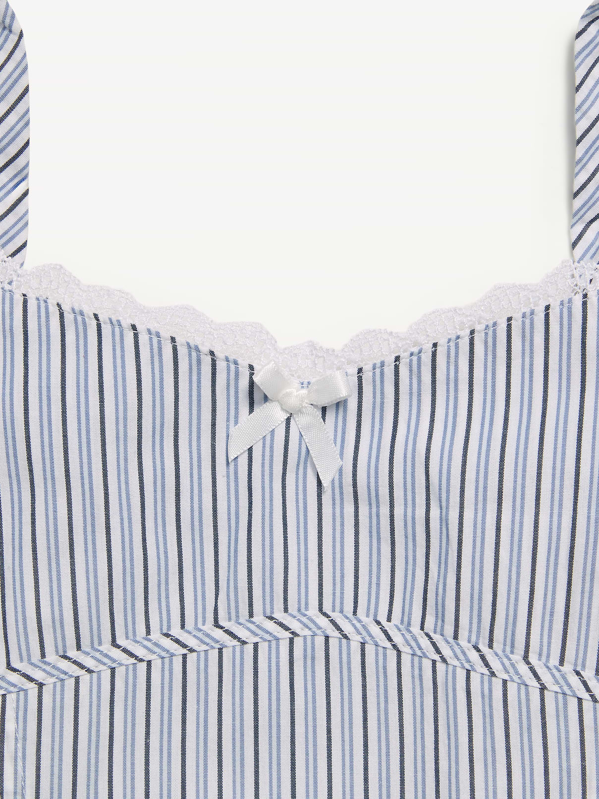 Image number 4 showing, Sleeveless Fit and Flare Striped Lace-Trim Dress for Girls