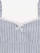 Image number 4 showing, Sleeveless Fit and Flare Striped Lace-Trim Dress for Girls