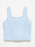 Image number 3 showing, Button-Front Denim Tank Top for Girls
