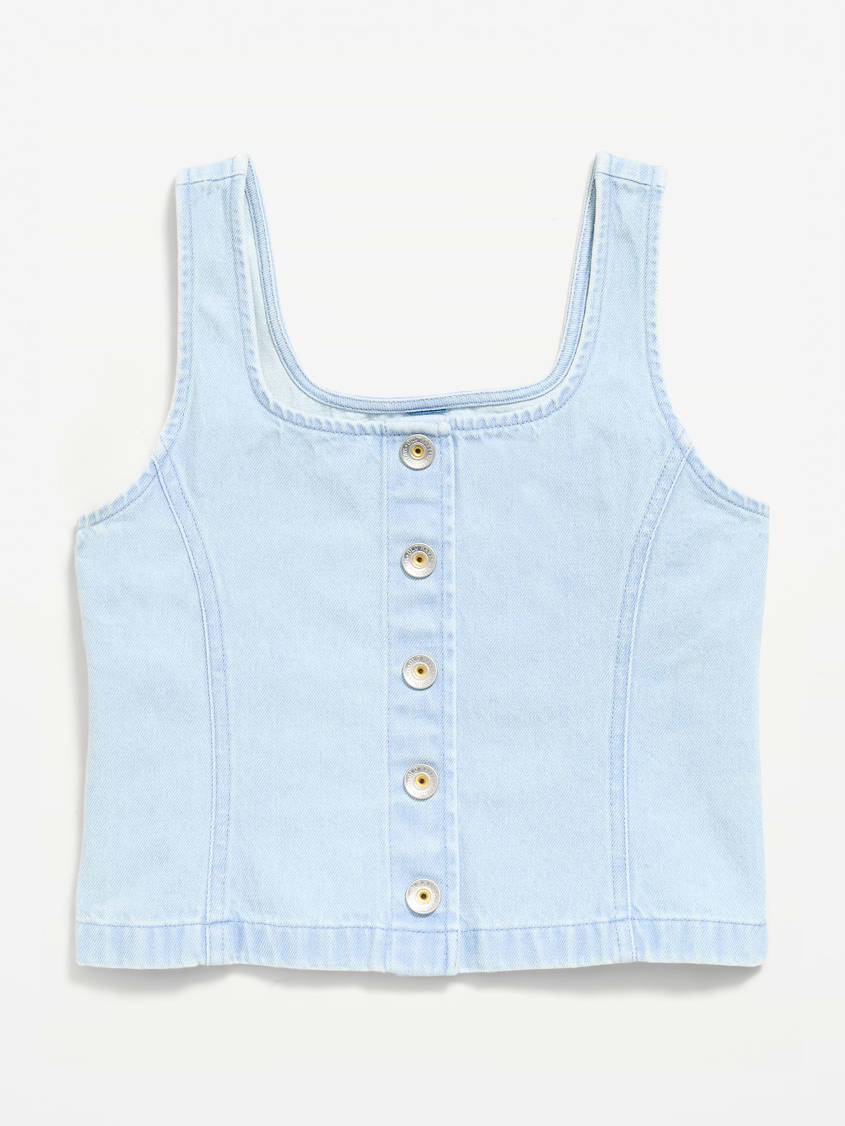 Image number 2 showing, Button-Front Denim Tank Top for Girls
