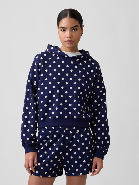 Relaxed Gap Mini-Logo Cropped Hoodie