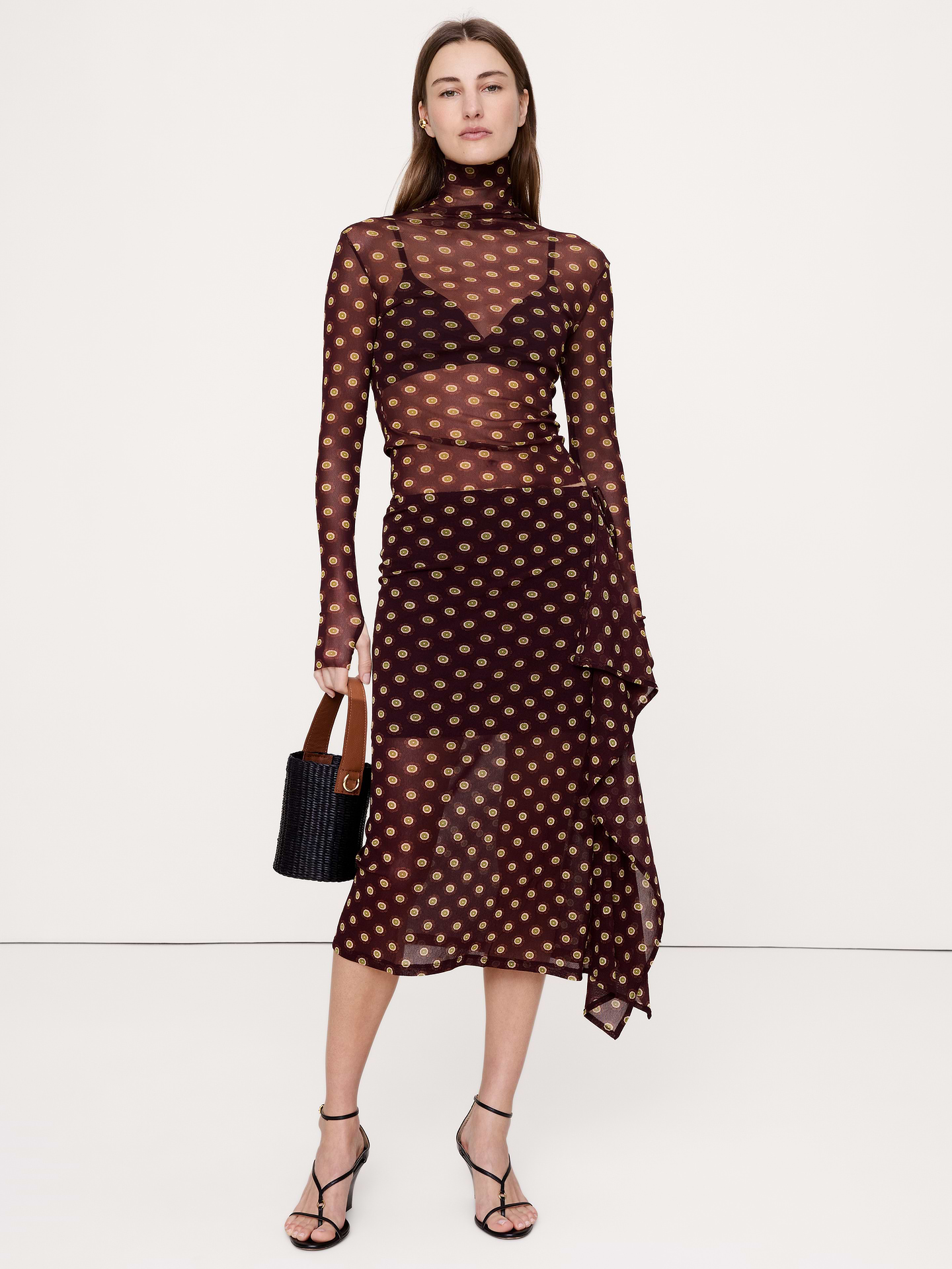 Image number 2 showing, Layered Mesh Wrap Skirt