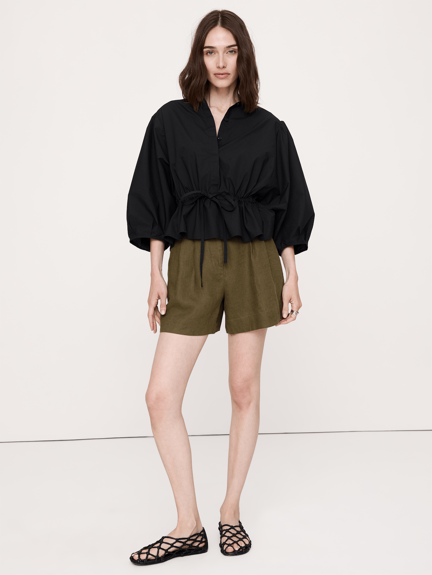 Image number 6 showing, Cotton Poplin Tie-Waist Top