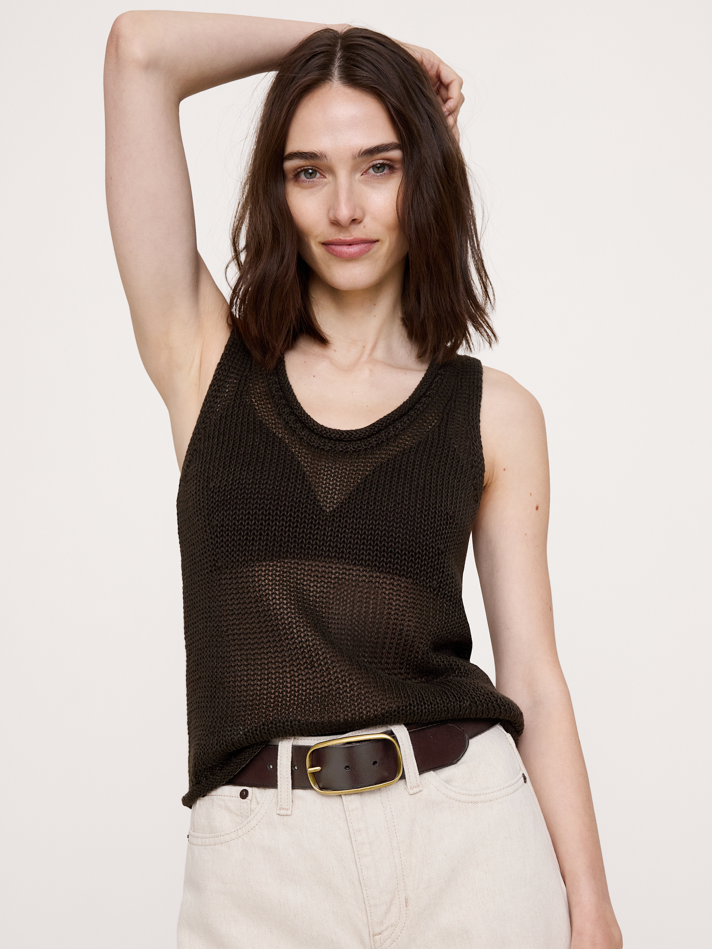 L'image numéro 2 présente Ceinture en cuir à boucle ovale