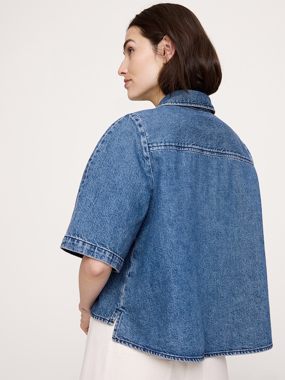 Denim Flare-Sleeve Jacket