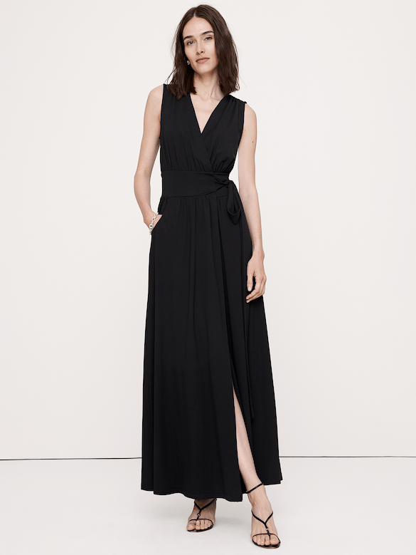 Knit Wrap Maxi Dress