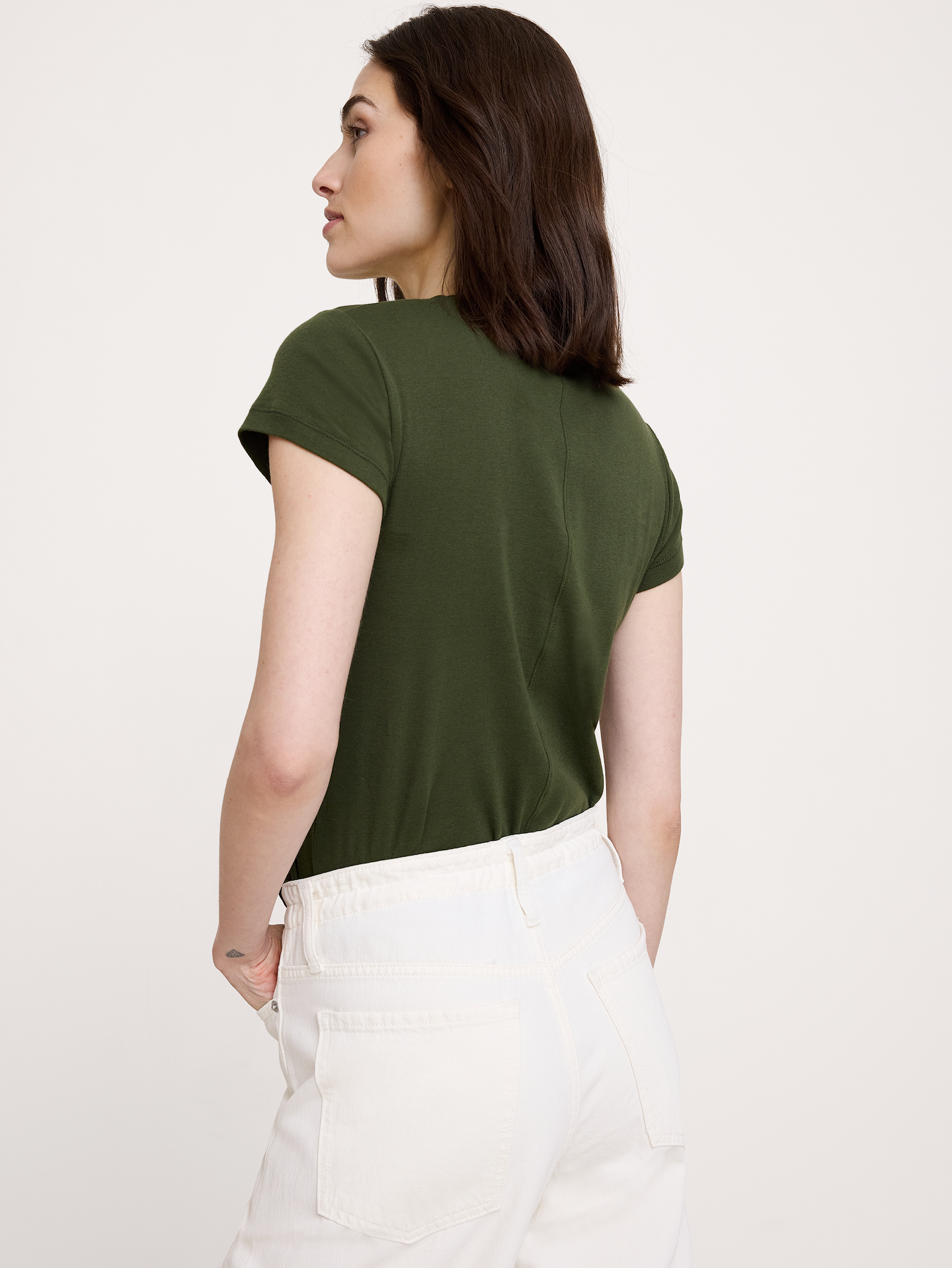 L'image numéro 2 présente T-shirt à col montant en coton aéré