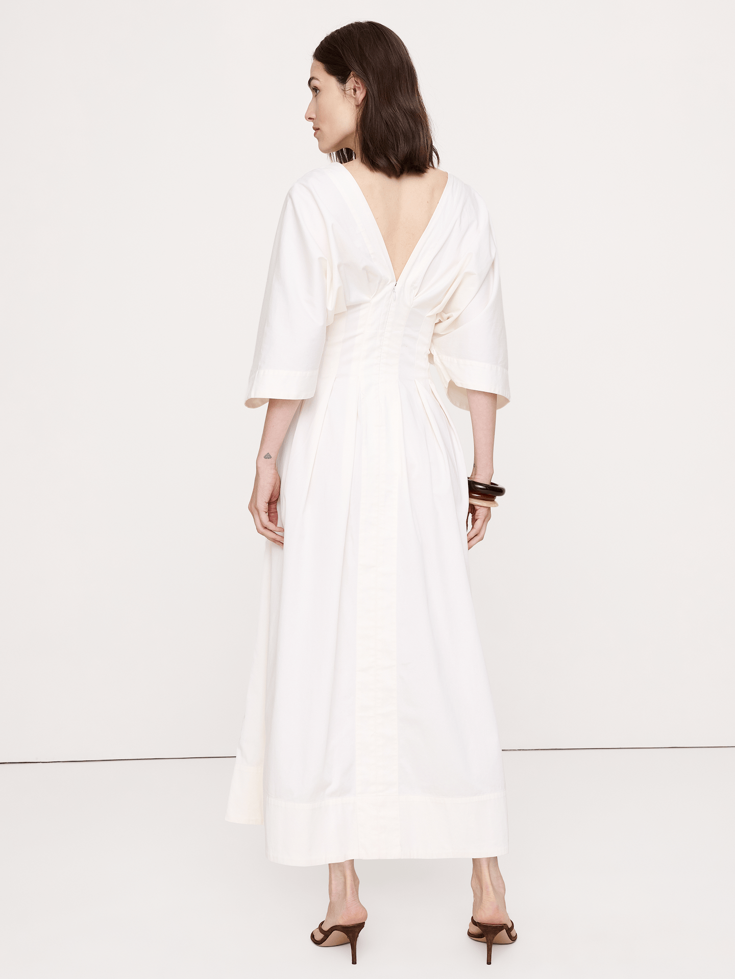 Image number 2 showing, Stretch-Cotton Pleated Maxi Dress
