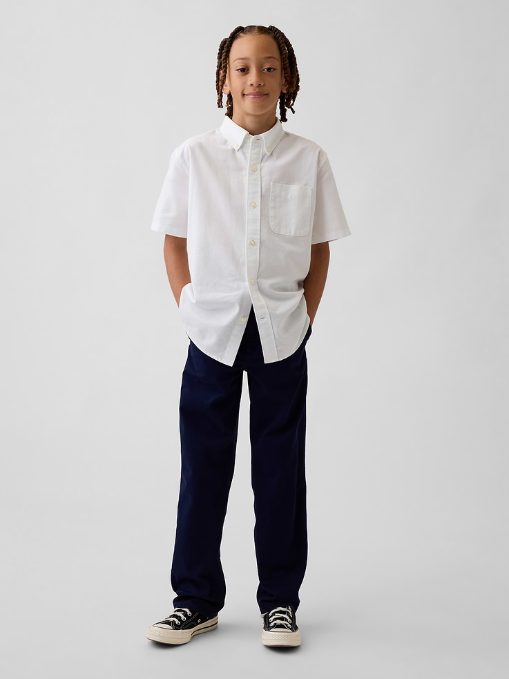 Image number 1 showing, Kids Uniform Stretch Relaxed Straight Khakis