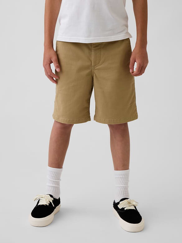 Kids Uniform Stretch Relaxed Khaki Shorts