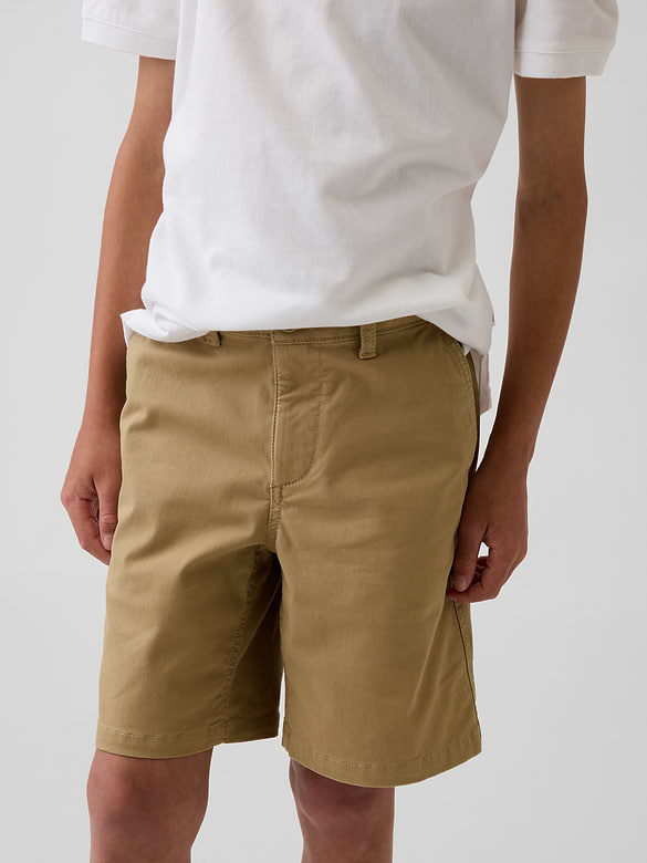Kids Uniform Stretch Relaxed Khaki Shorts