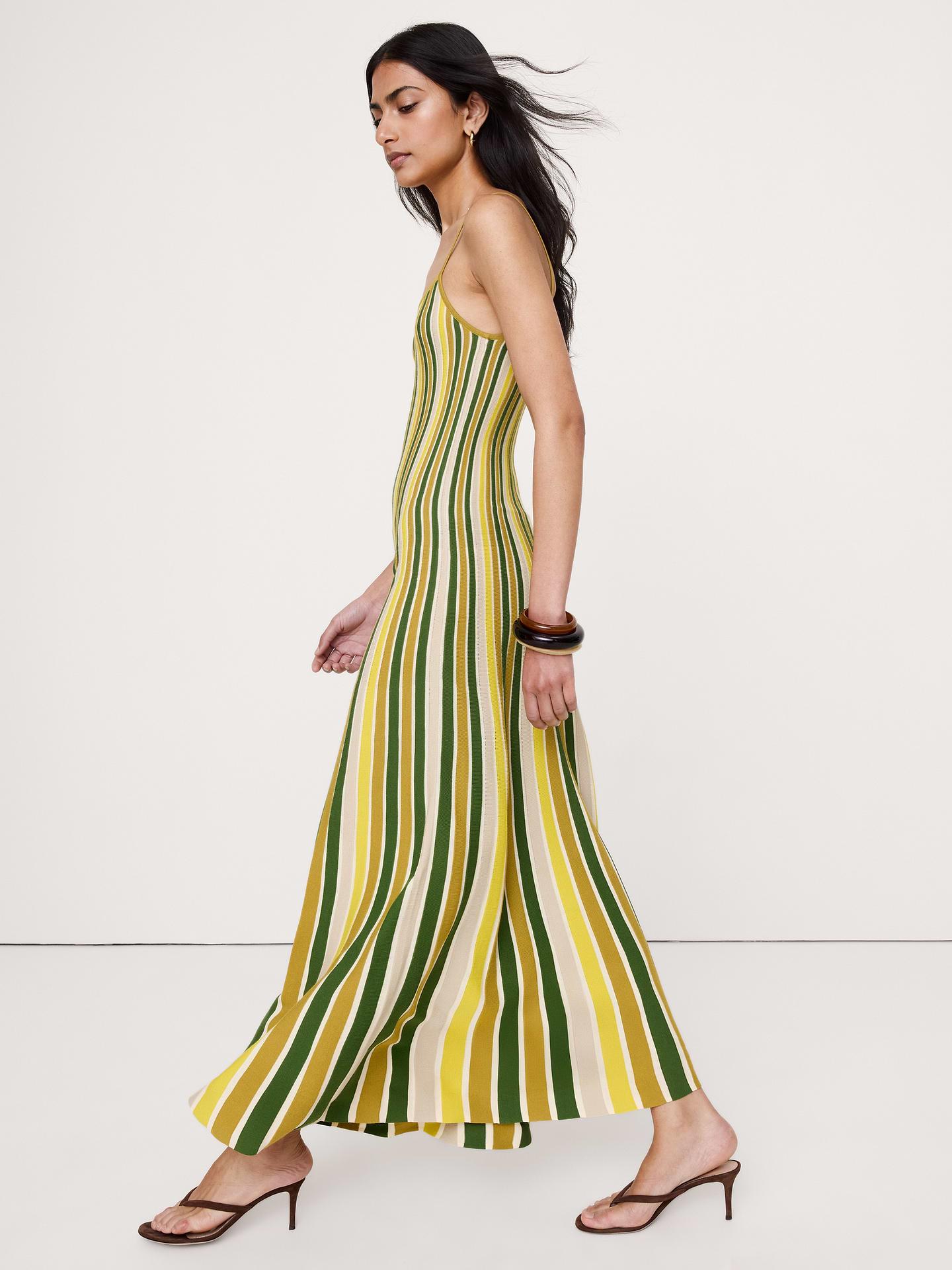 Image number 1 showing, Sculpted Stripe Maxi Dress