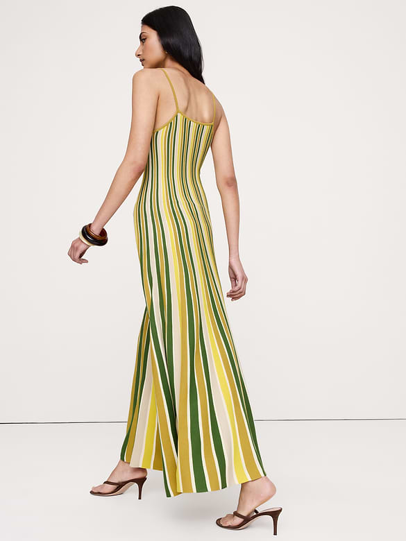 Sculpted Stripe Maxi Dress