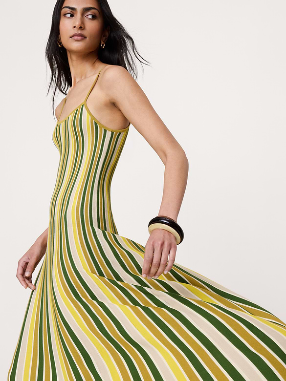 Sculpted Stripe Maxi Dress