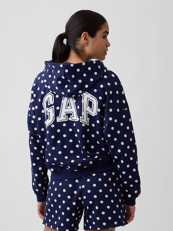 Relaxed Gap Mini-Logo Cropped Hoodie