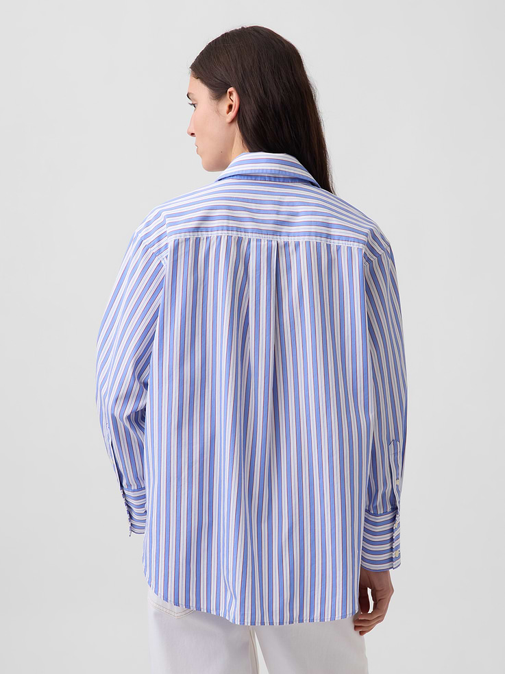Image number 3 showing, Organic Cotton Poplin Stripe Big Shirt