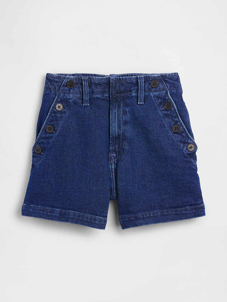 Image number 5 showing, 3.5" High Rise Sailor Relaxed Straight Denim Shorts