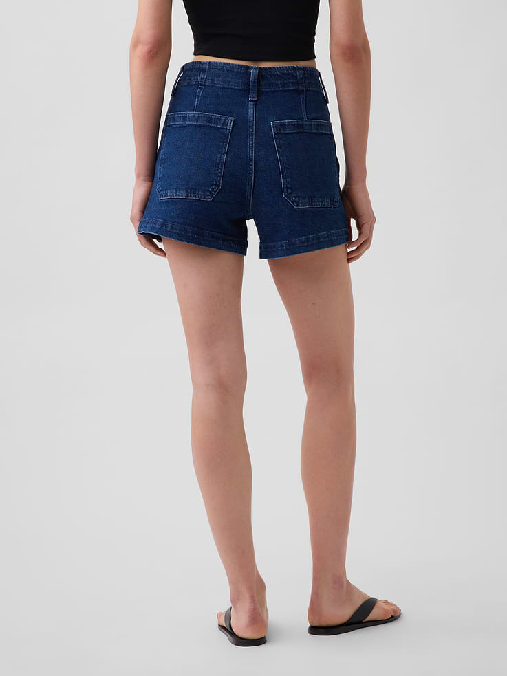Image number 4 showing, 3.5" High Rise Sailor Relaxed Straight Denim Shorts