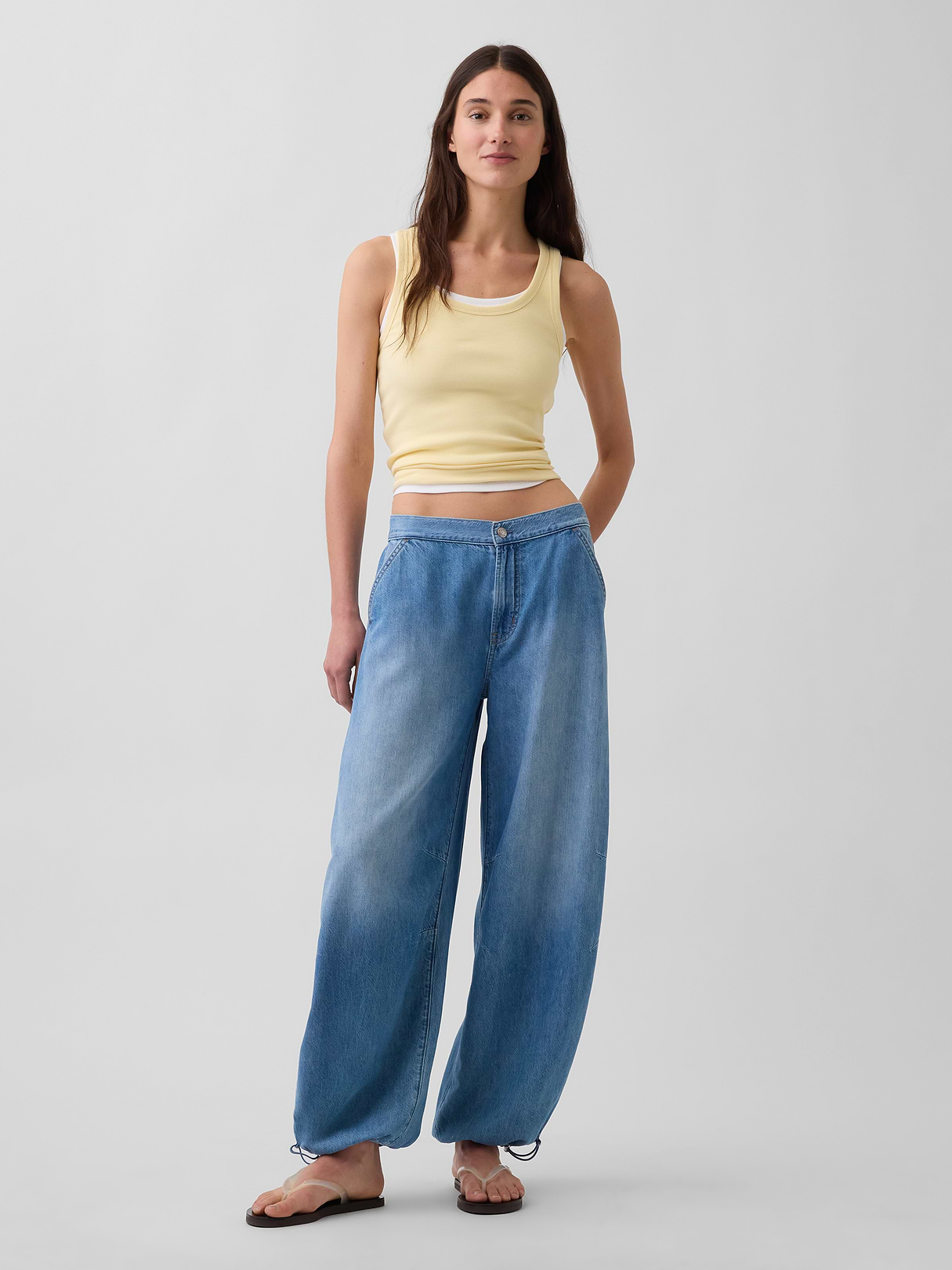 Mid Rise UltraSoft Horseshoe Jeans - Medium indigo by Gap