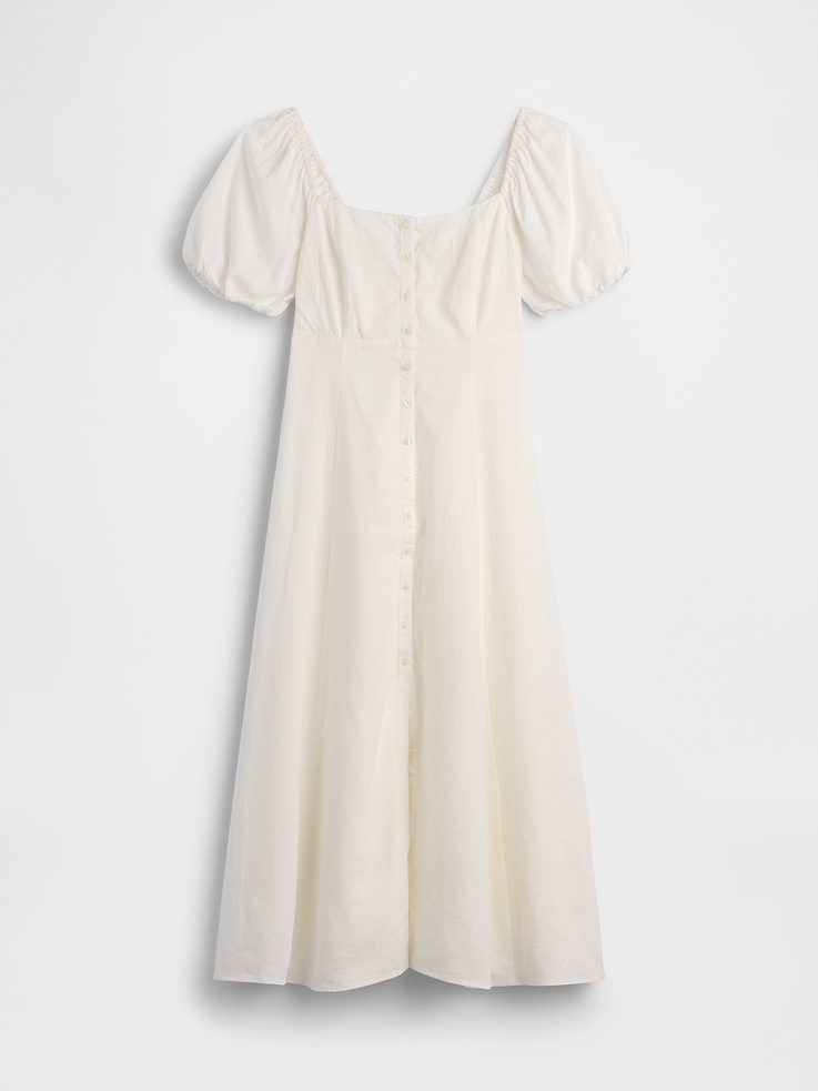 Image number 5 showing, Linen-Blend Empire Waist Maxi Dress