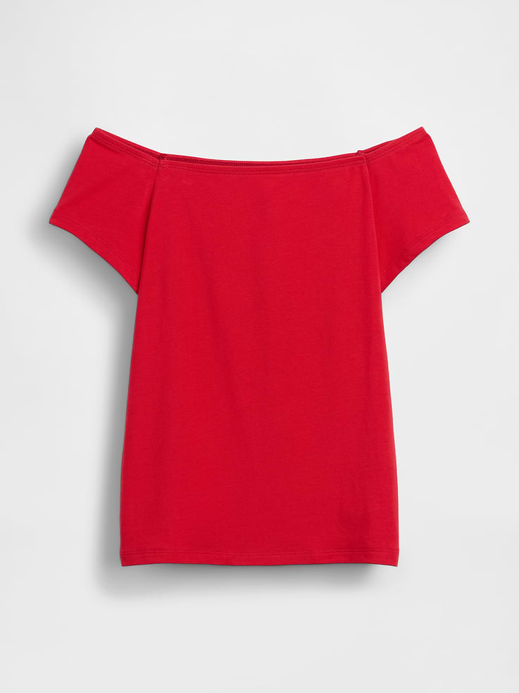Image number 5 showing, CloseKnit Jersey Off-Shoulder Crop T-Shirt